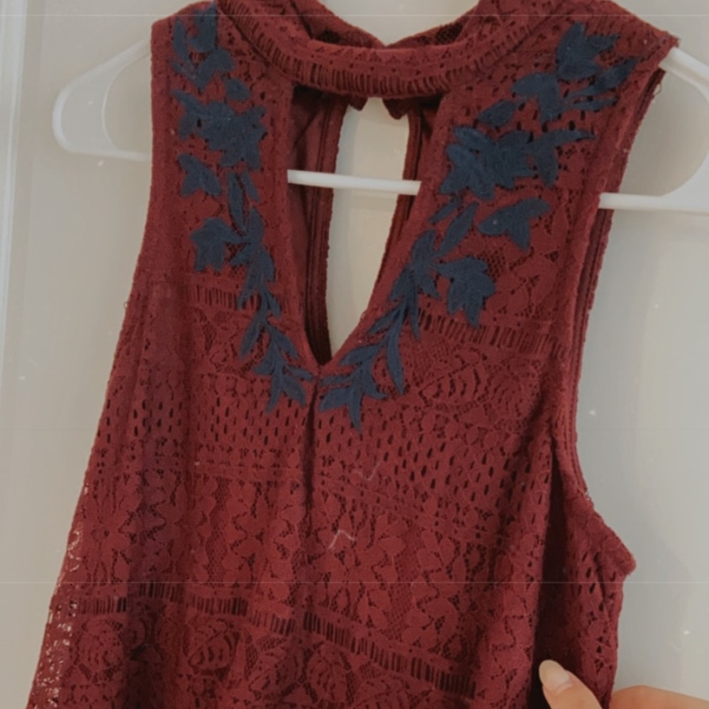 Francesca’s Maroon Lace Dress